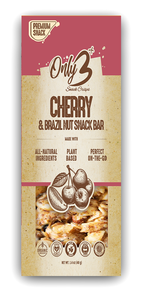 6-Pack Only 3 Snacks - Cherry & Brazil Nut Bar (Tart & Nutty Energy)